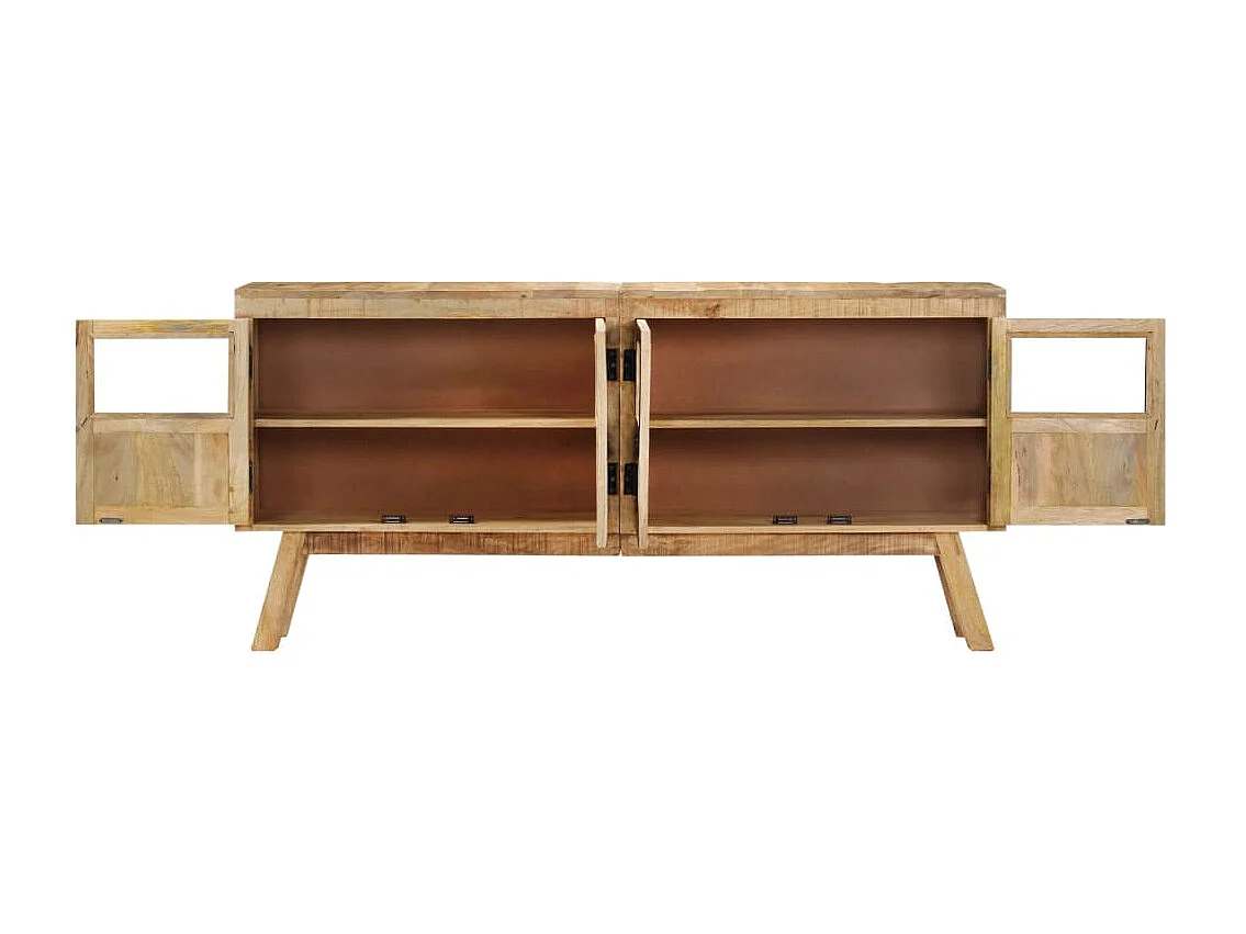 Buffet marron et noir 160x30x76 cm bois massif de manguier