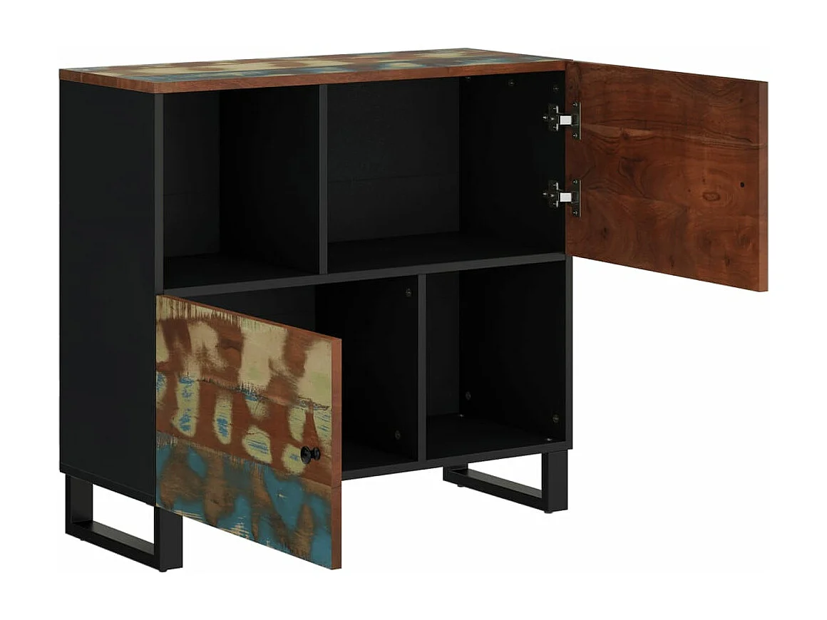 Buffet avec 2 portes 80x33x75 cm bois massif de récupération