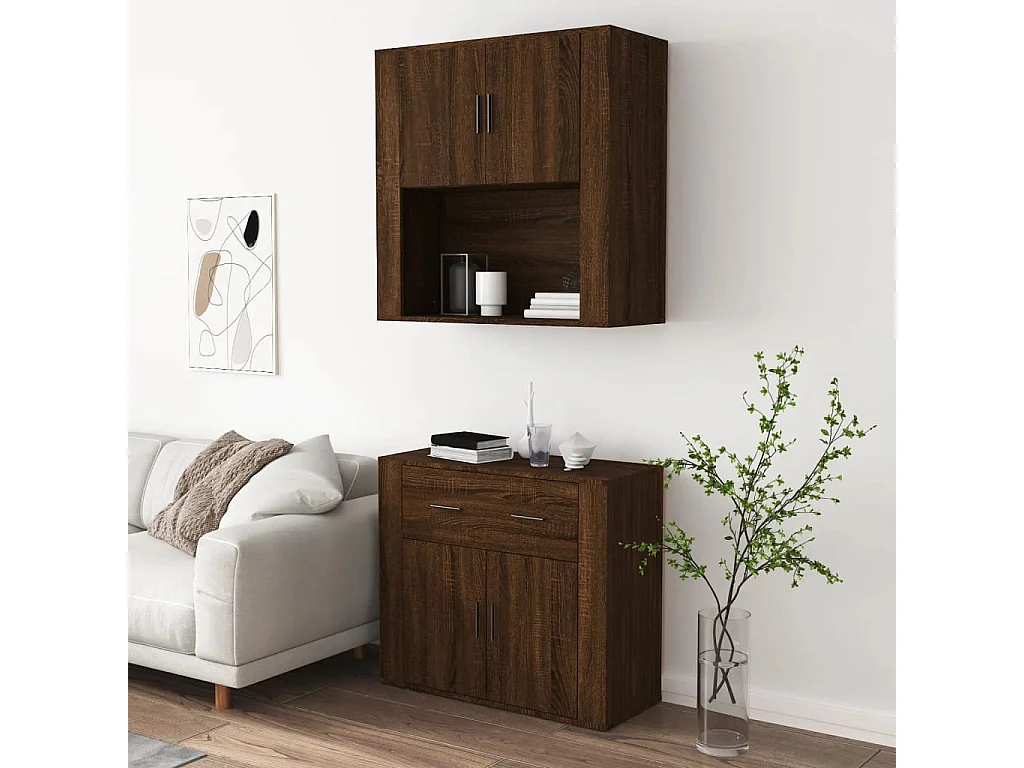 Buffet haut Chêne marron Bois d'ingénierie