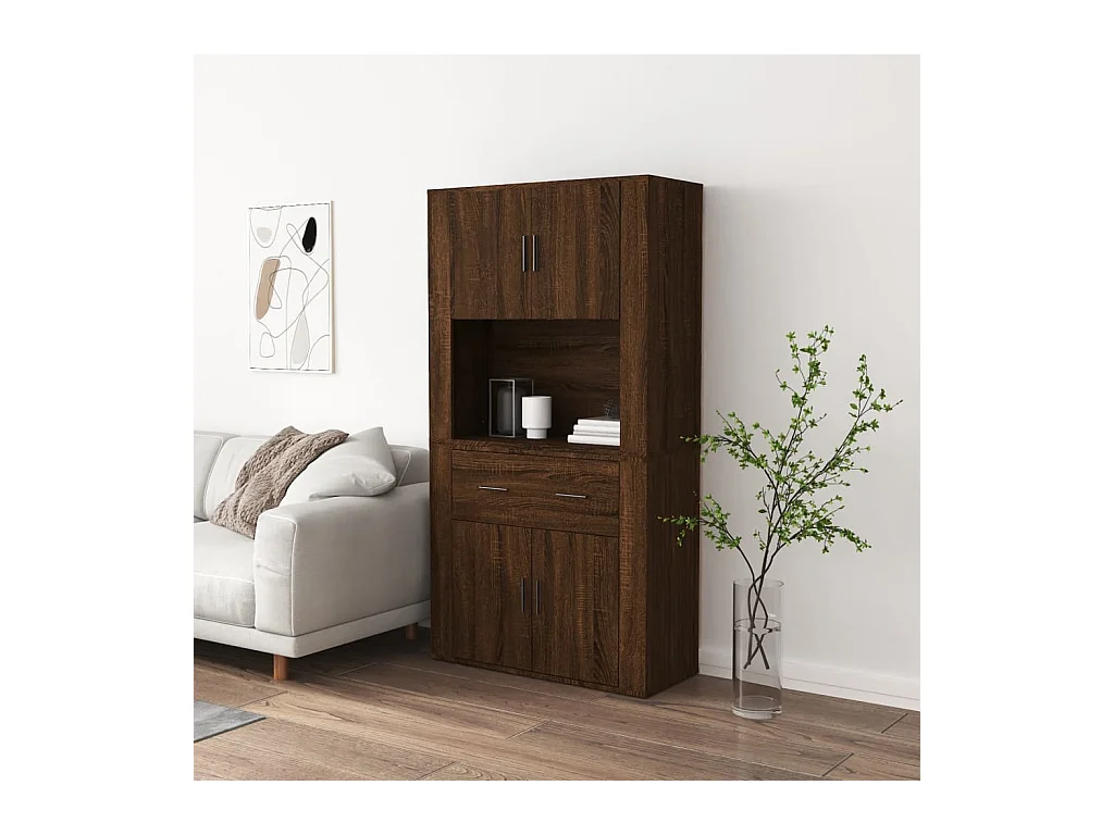 Buffet haut Chêne marron Bois d'ingénierie