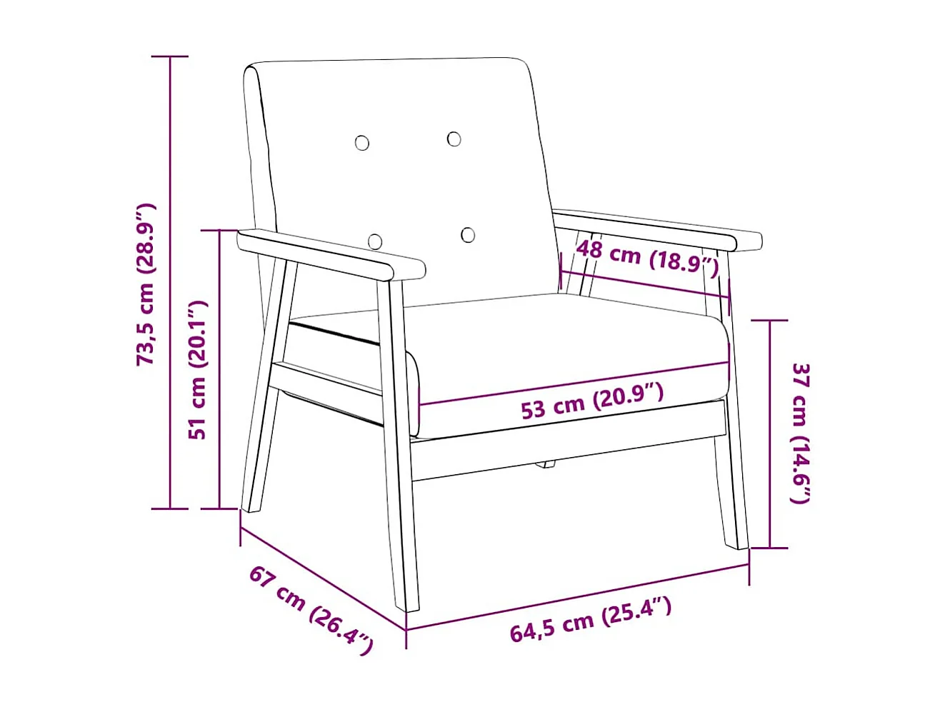 Fauteuil stof donkergrijs