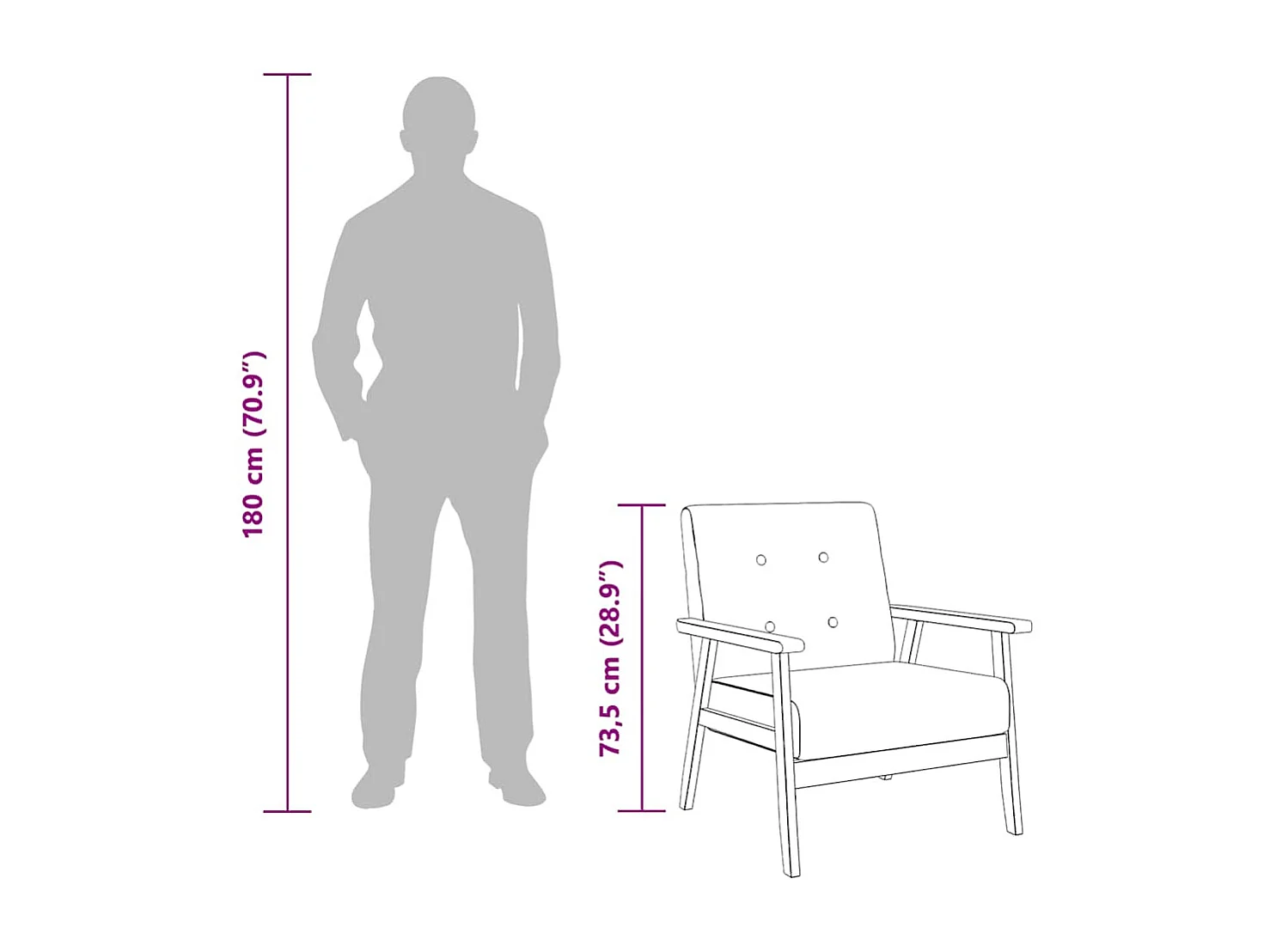 Fauteuil stof donkergrijs