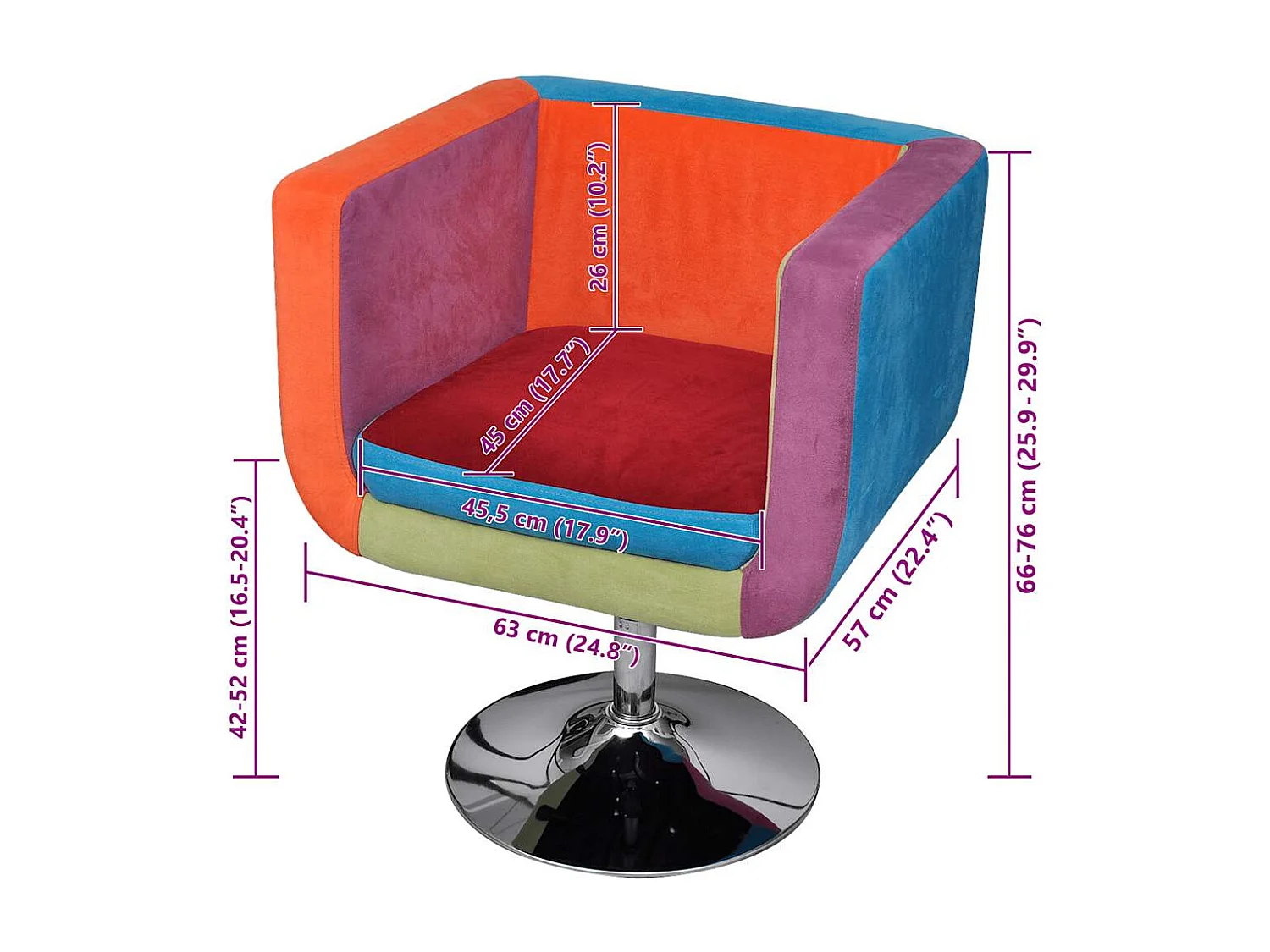 Fauteuil avec design de patchwork Cube Tissu