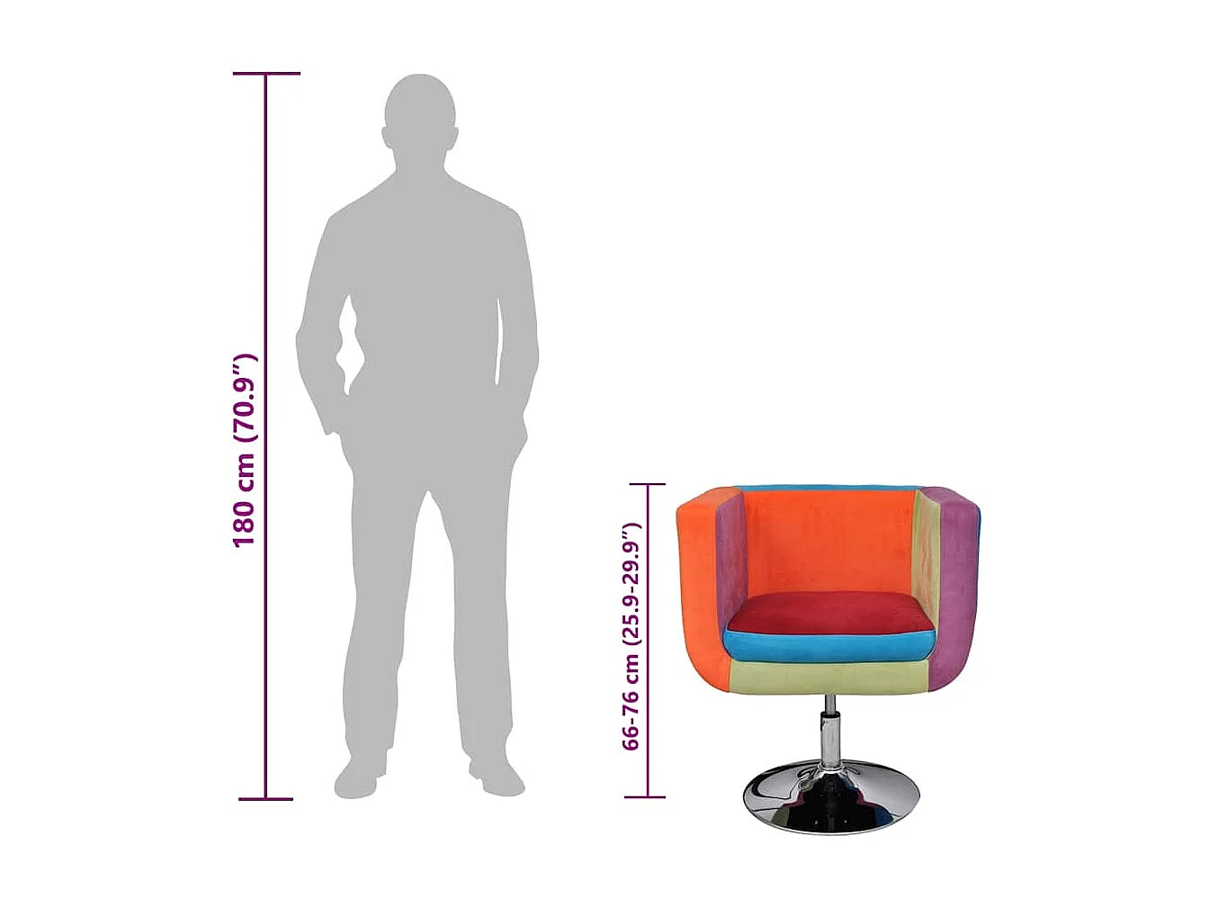 Fauteuil avec design de patchwork Cube Tissu