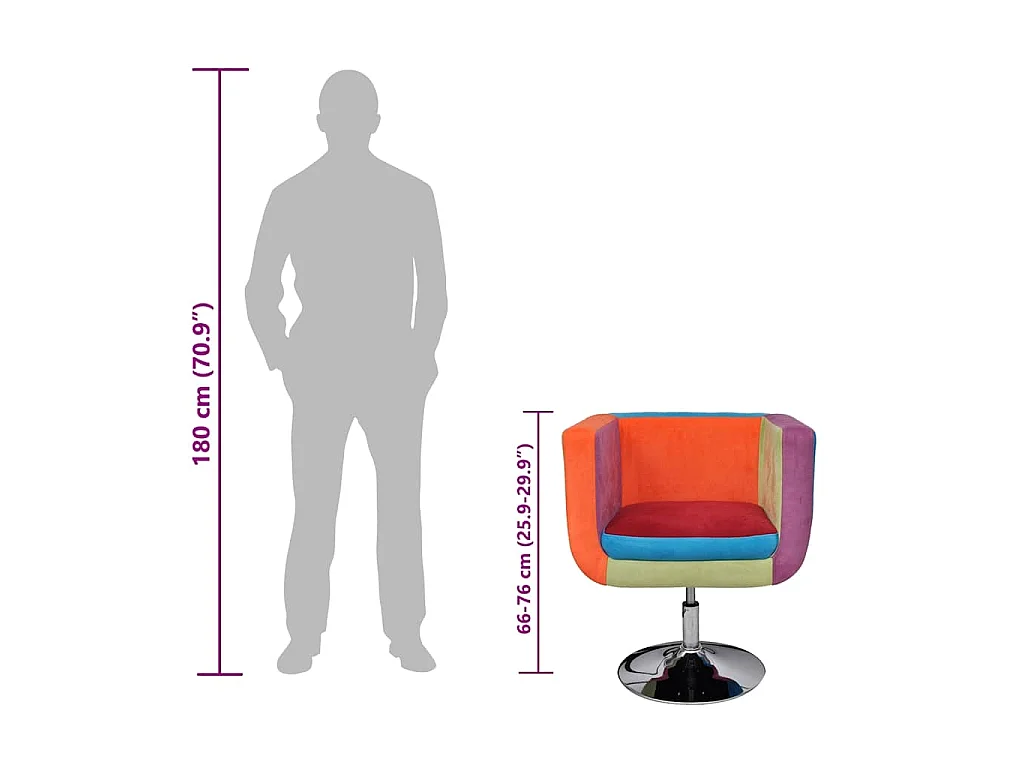 Fauteuil avec design de patchwork Cube Tissu