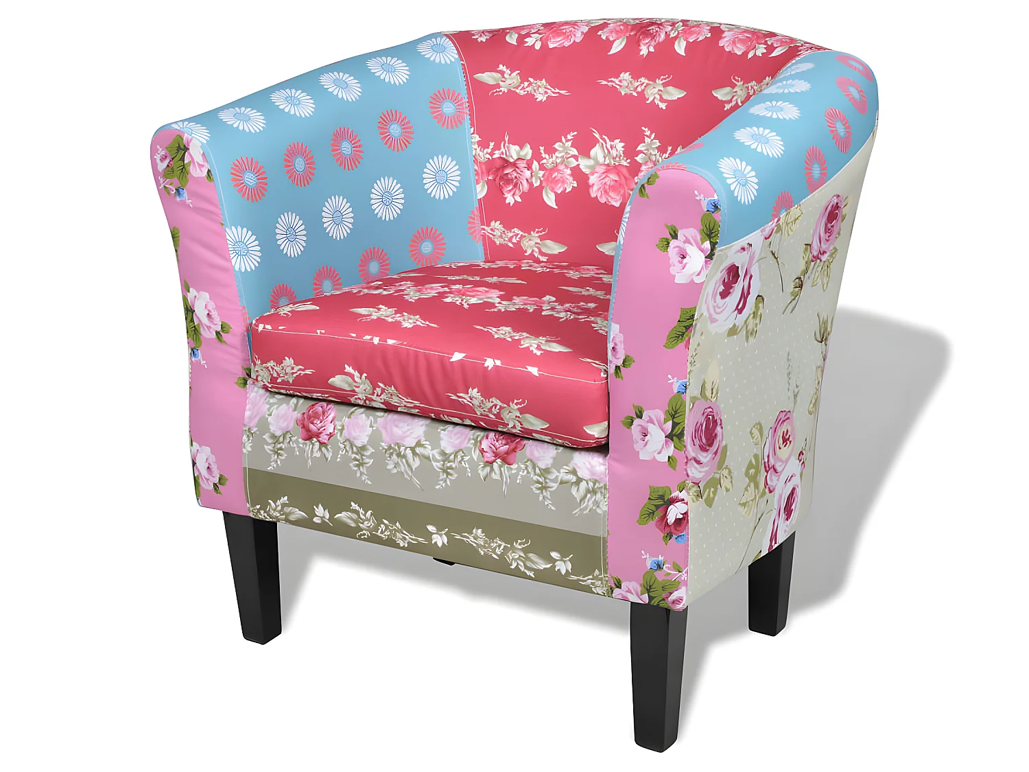 Fauteuil avec repose-pied Design avec patchwork