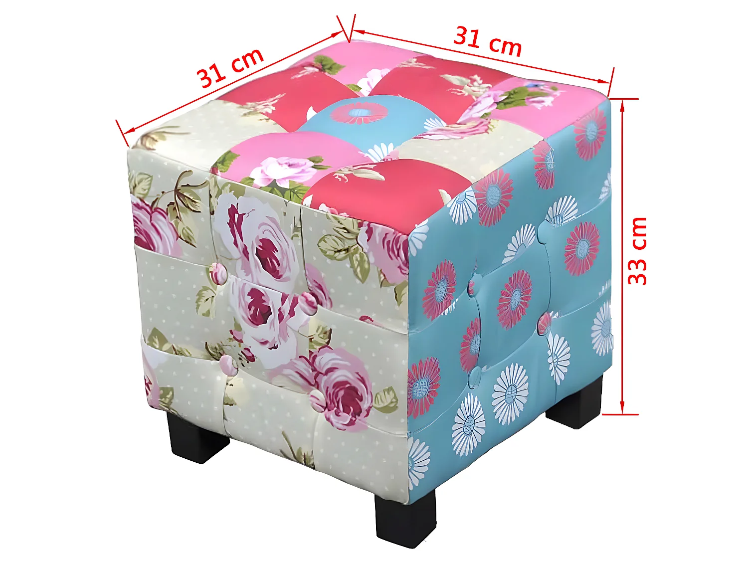 Fauteuil avec repose-pied Design avec patchwork