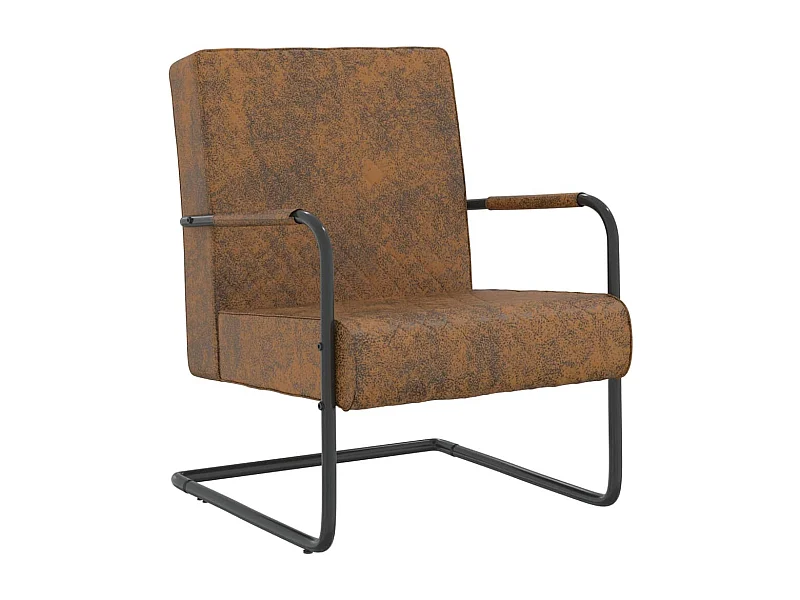 Cadeira cantilever tecido castanho