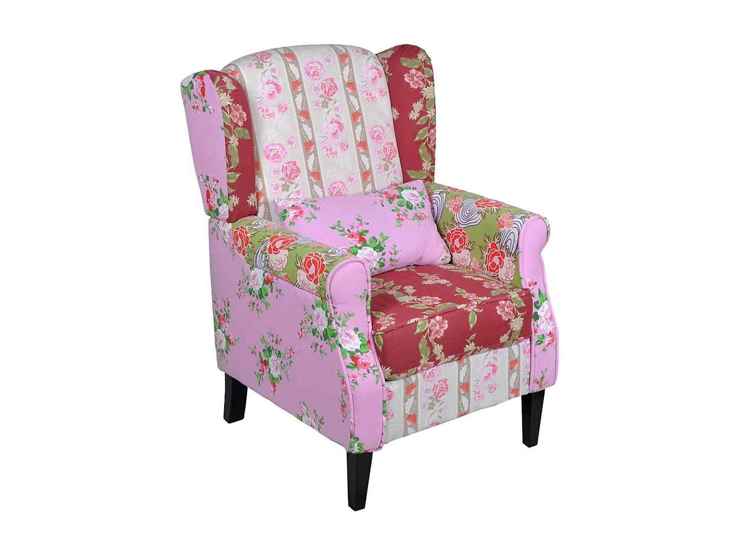 Fauteuil avec design de patchwork Tissu
