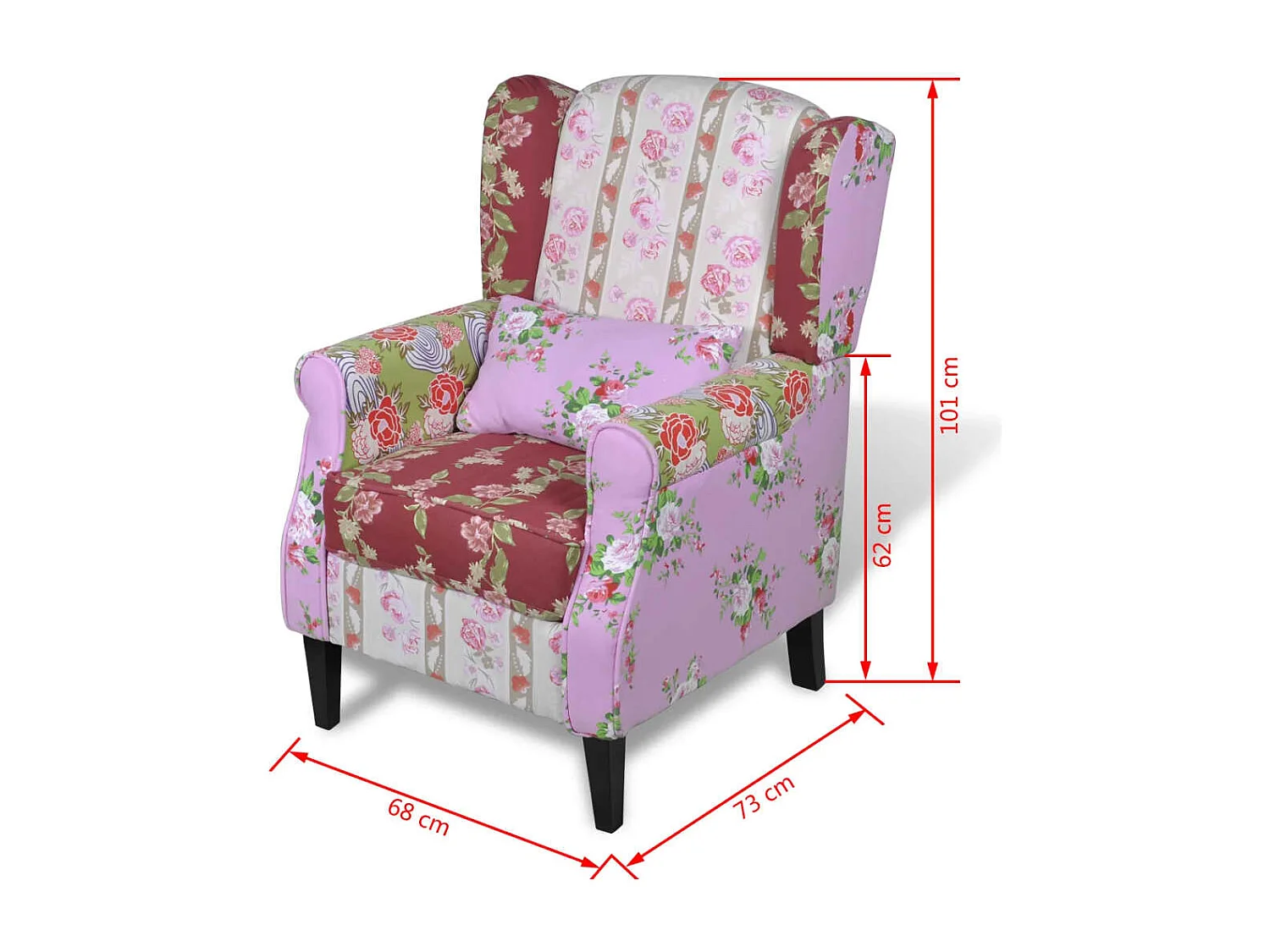 Fauteuil avec design de patchwork Tissu