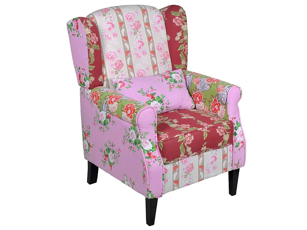 Fauteuil met patchwork ontwerp stof