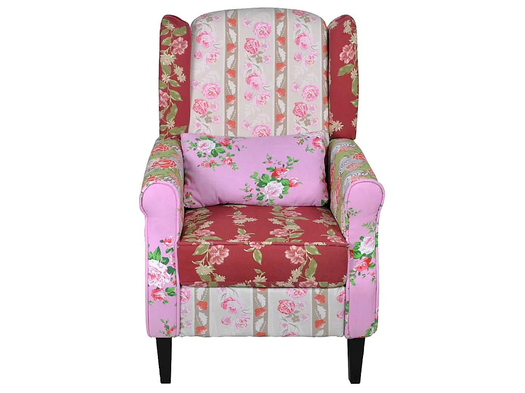 Fauteuil met patchwork ontwerp stof