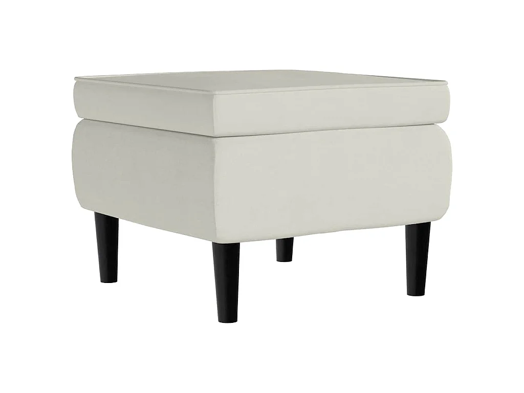 Ohrensessel mit Hocker Creme Samt