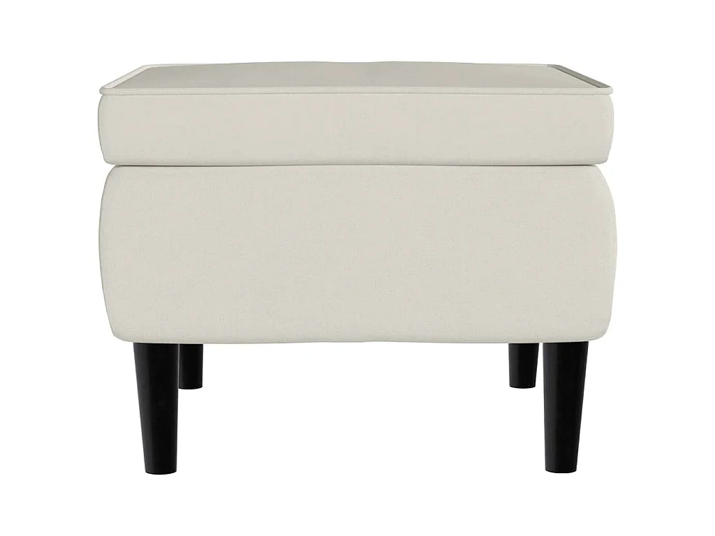 Ohrensessel mit Hocker Creme Samt