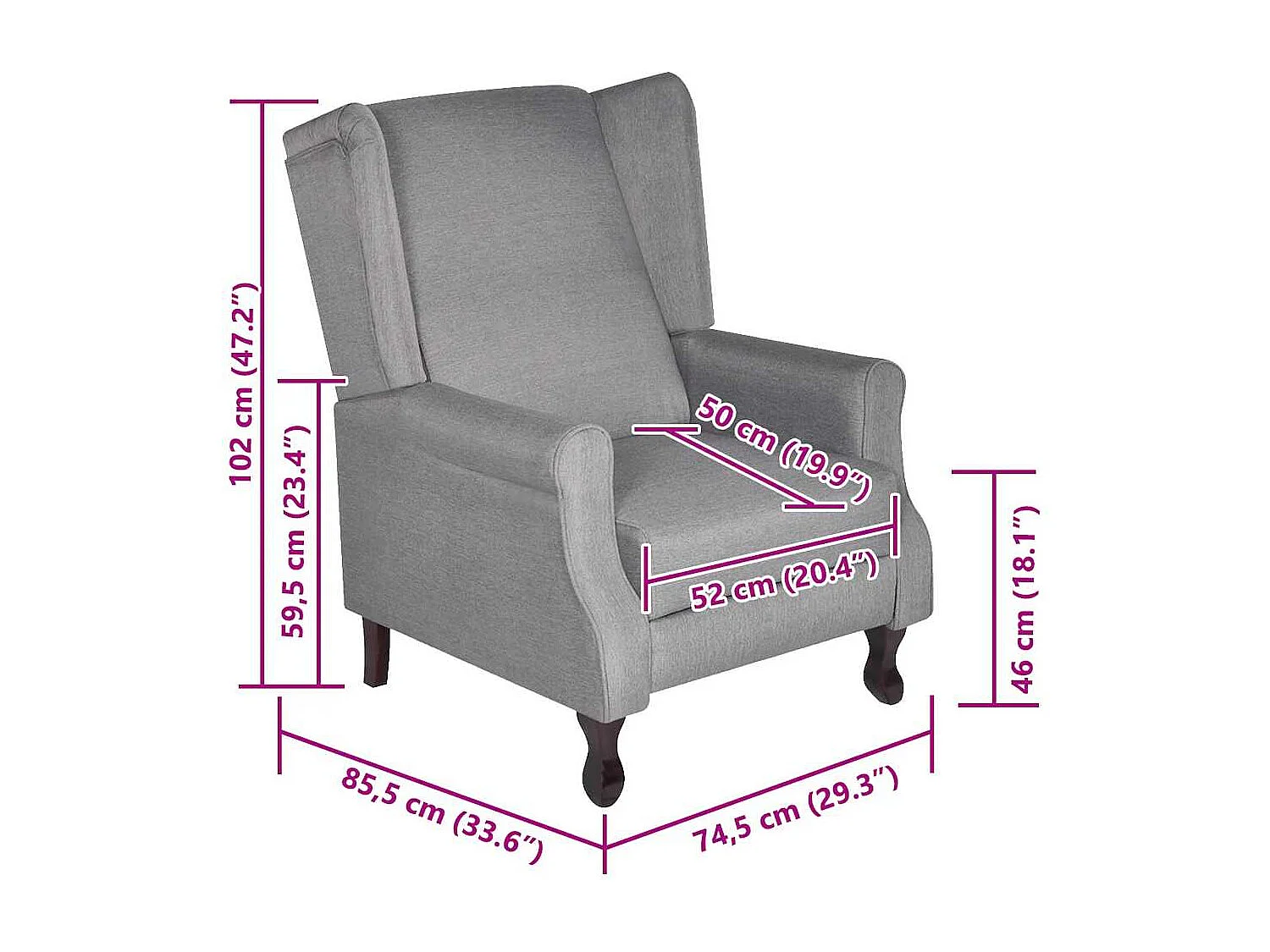 Poltrona em tecido cinzento