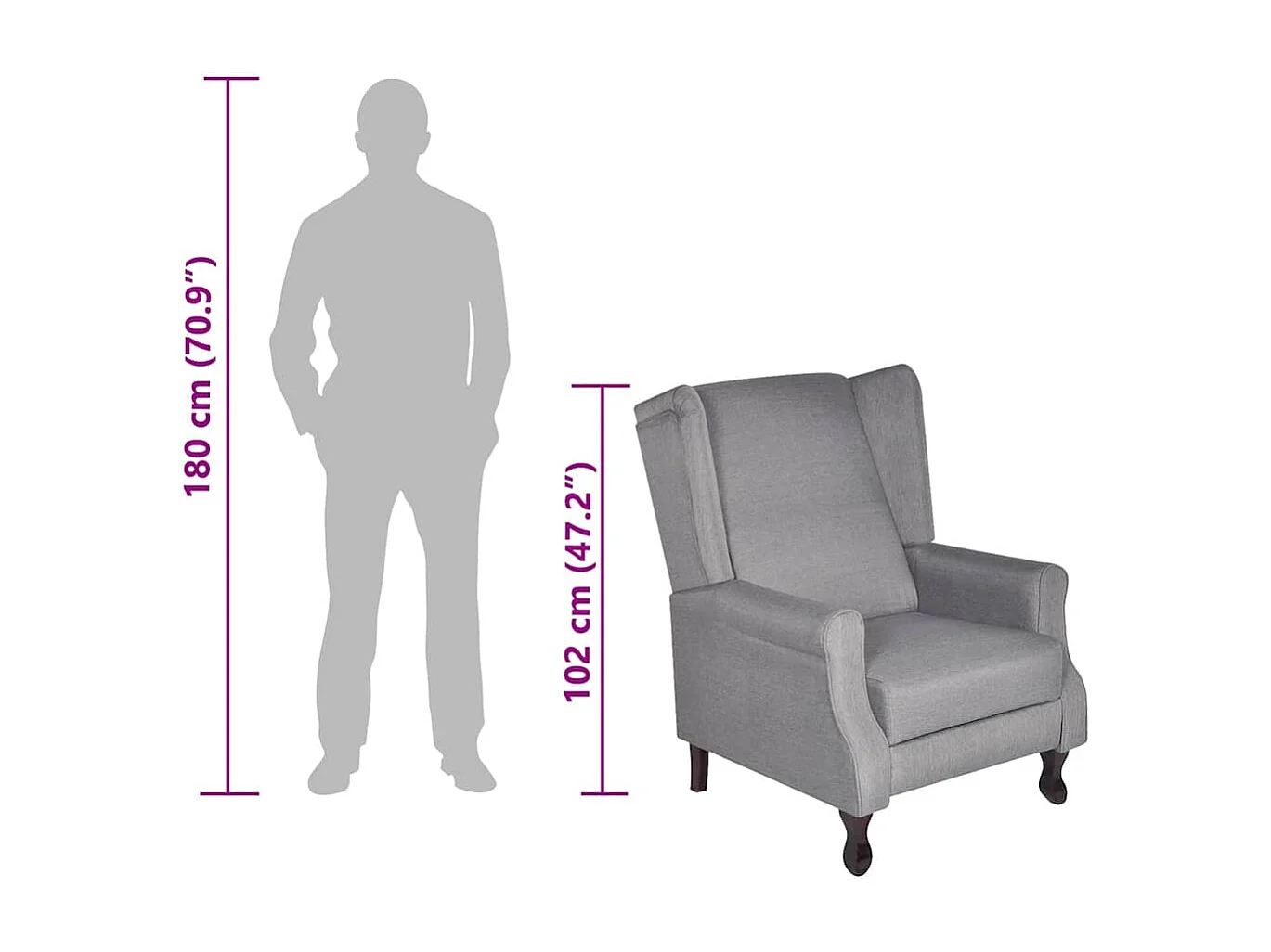 Poltrona em tecido cinzento