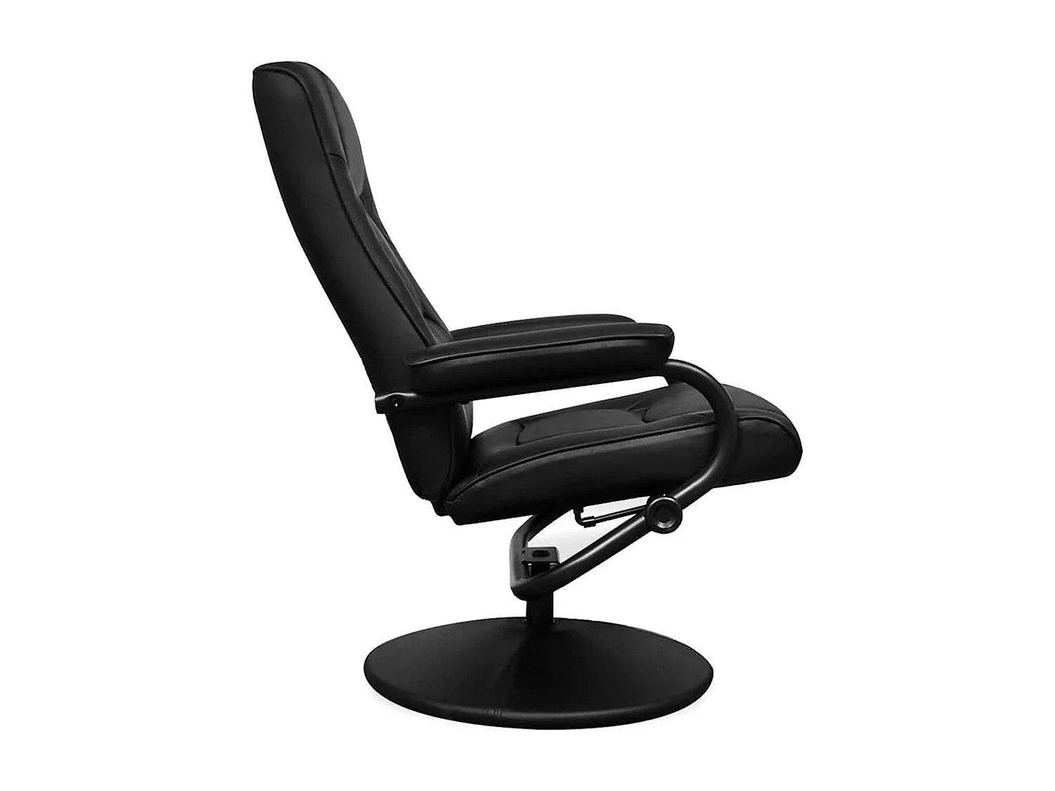 TV-Sessel mit Fußhocker Schwarz Kunstleder