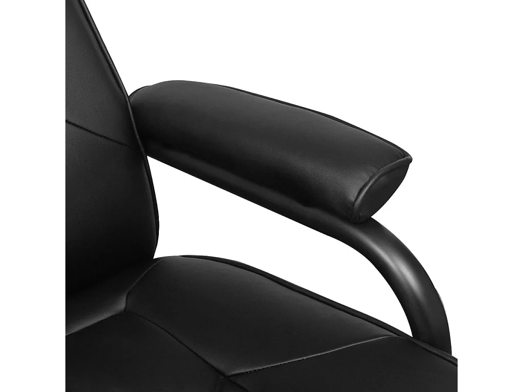 TV-Sessel mit Fußhocker Schwarz Kunstleder