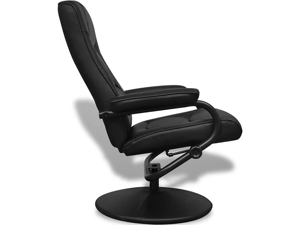 TV-Sessel mit Fußhocker Schwarz Kunstleder