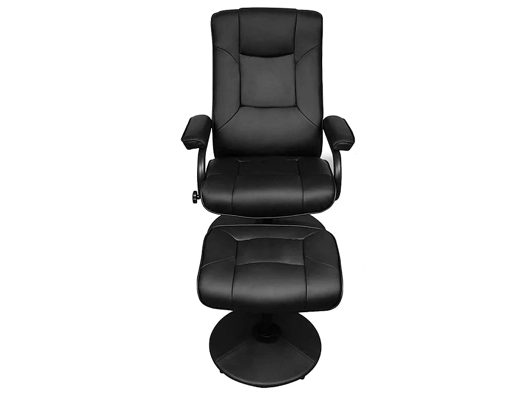 Fauteuil TV avec repose-pied Noir Similicuir