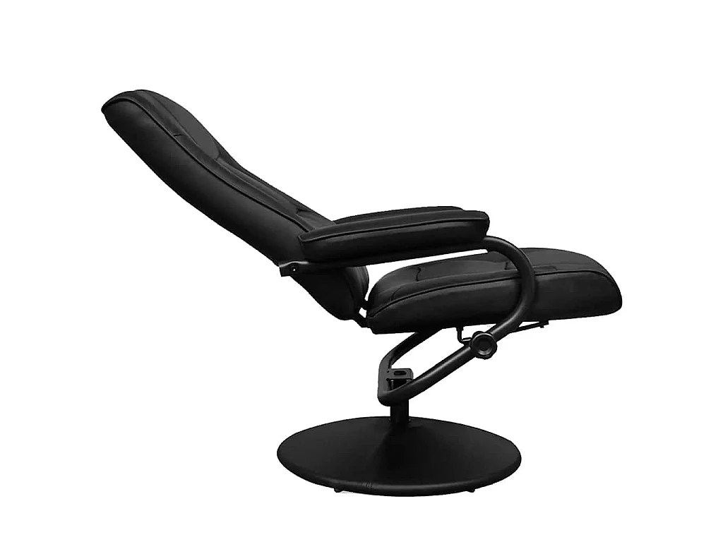 Fauteuil TV avec repose-pied Noir Similicuir