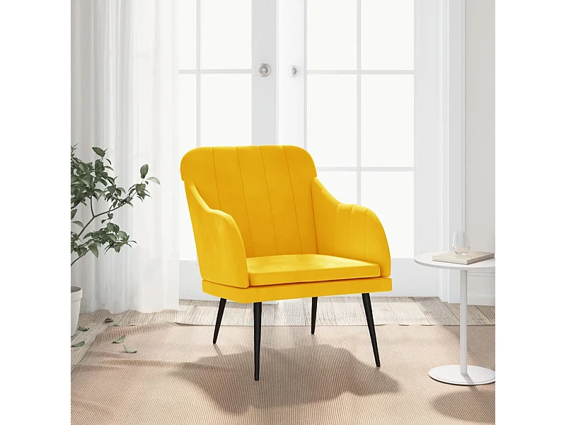 Sessel Gelb 63x76x80 cm Samt