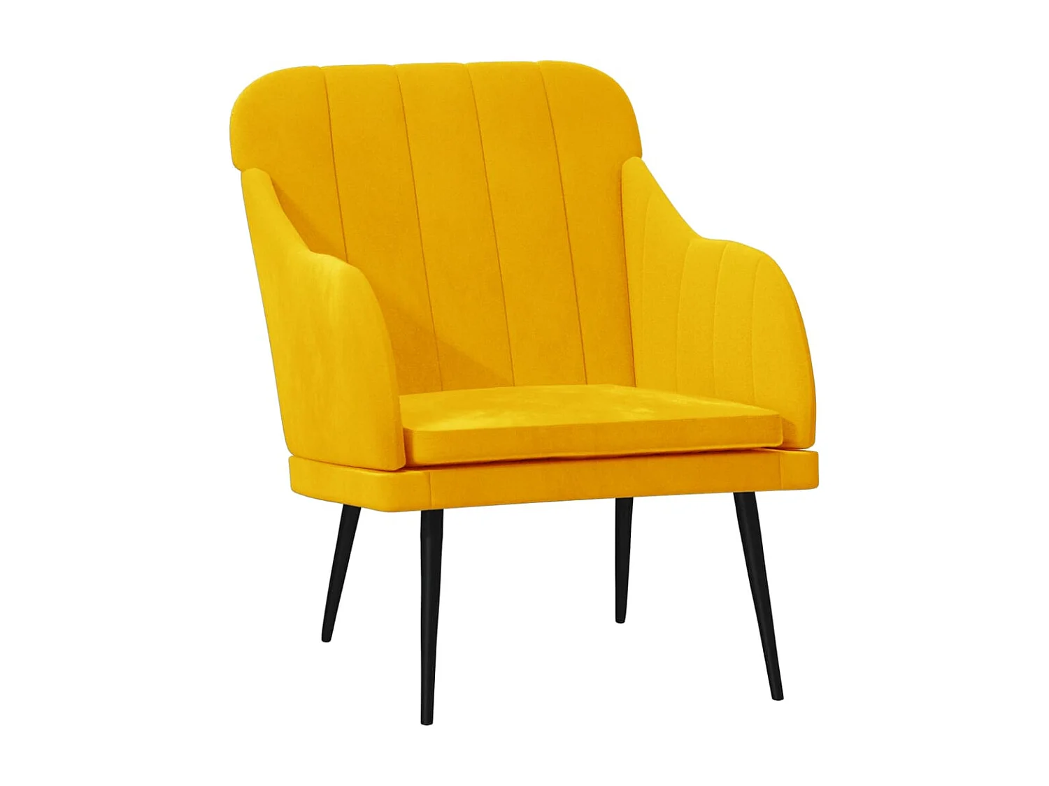 Fauteuil 63x76x80 cm fluweel geel