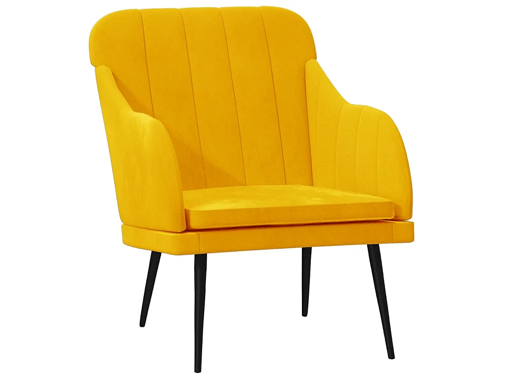 Sessel Gelb 63x76x80 cm Samt