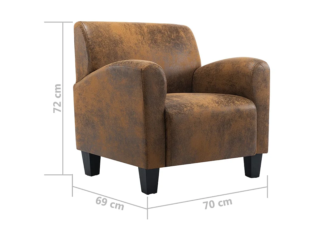 Sillón marrón 70x69x72 cm piel sintética