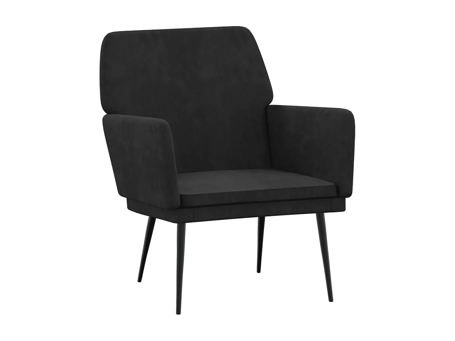 Fauteuil Noir 62x79x79 cm Velours