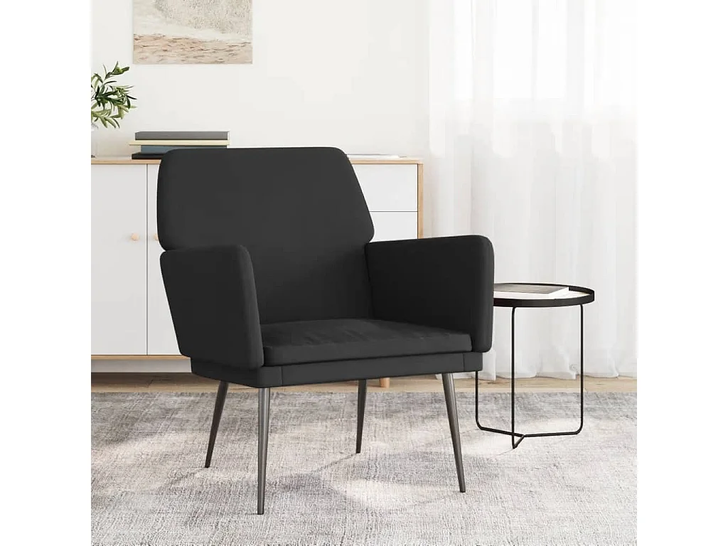 Fauteuil Noir 62x79x79 cm Velours