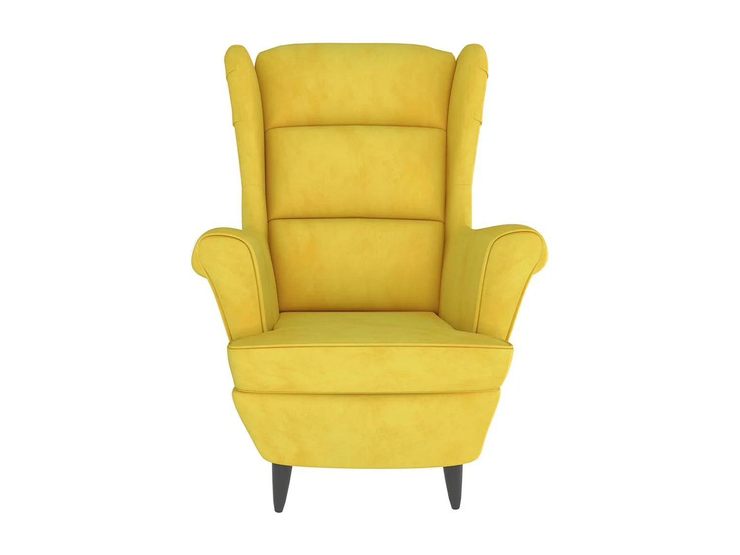 Fauteuil met voetenbank fluweel mosterdgeel