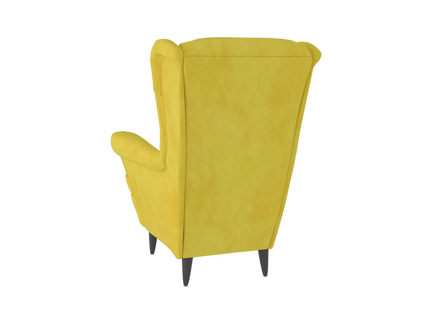 Fauteuil met voetenbank fluweel mosterdgeel