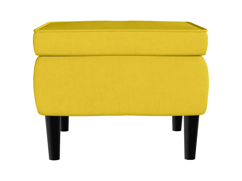 Poltrona Schienale ad Ala con Poggiapiedi Giallo Senape Velluto