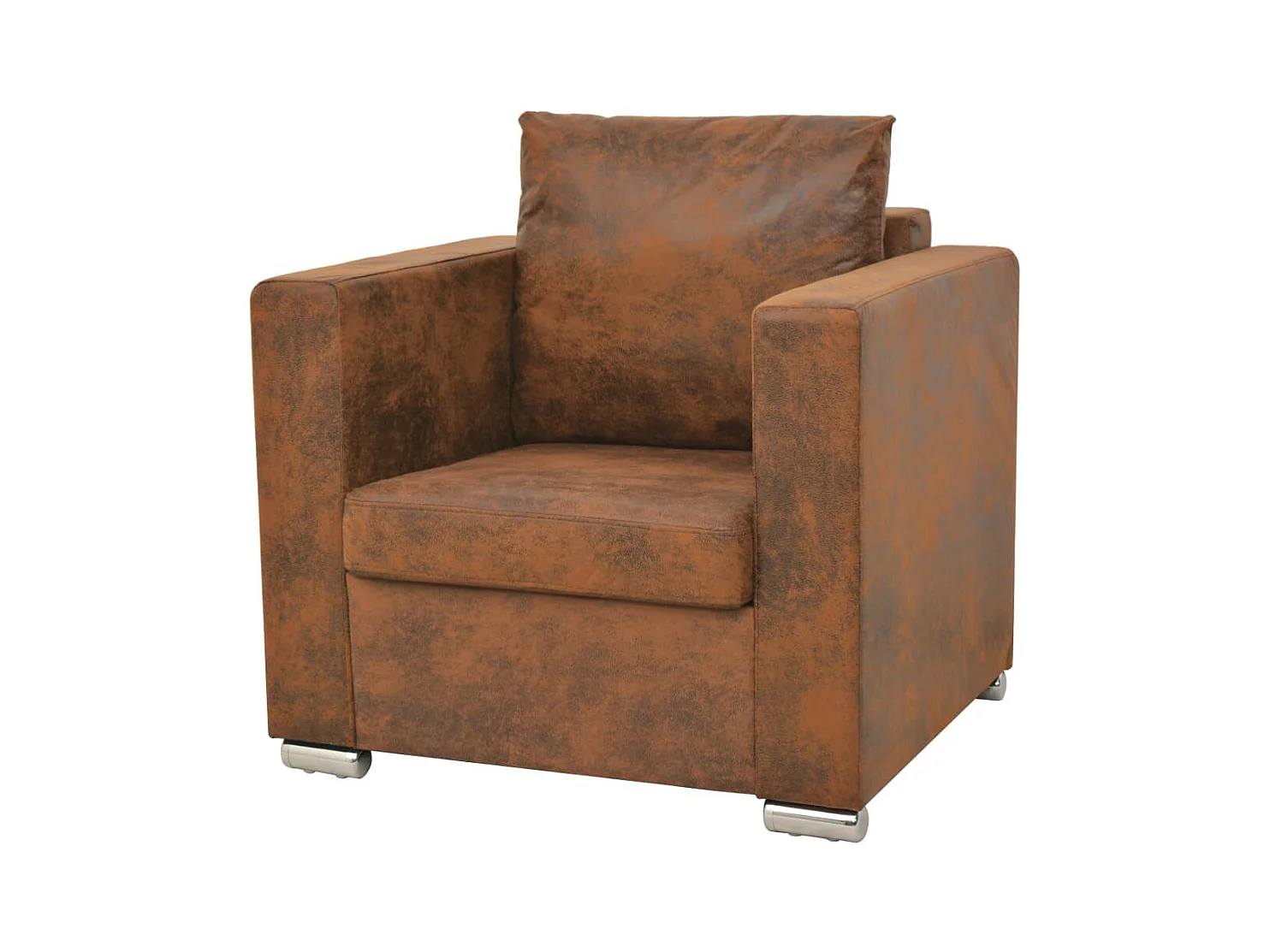 Fauteuil marron 82 x 73 x 82 cm en similicuir suédé
