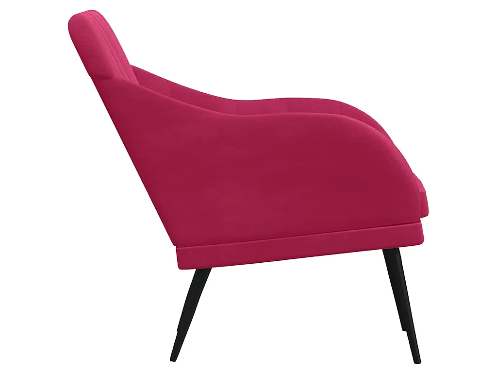 Fauteuil Rouge bordeaux 63x76x80 cm Velours