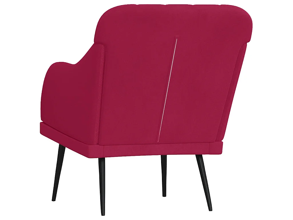 Fauteuil Rouge bordeaux 63x76x80 cm Velours