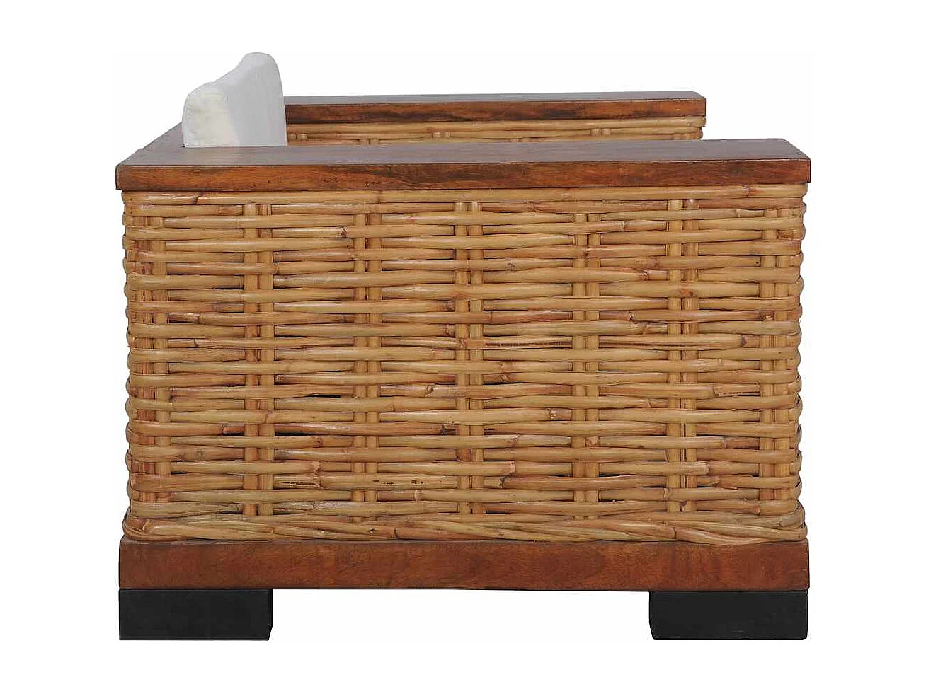 Fauteuil met kussens natuurlijk rattan bruin