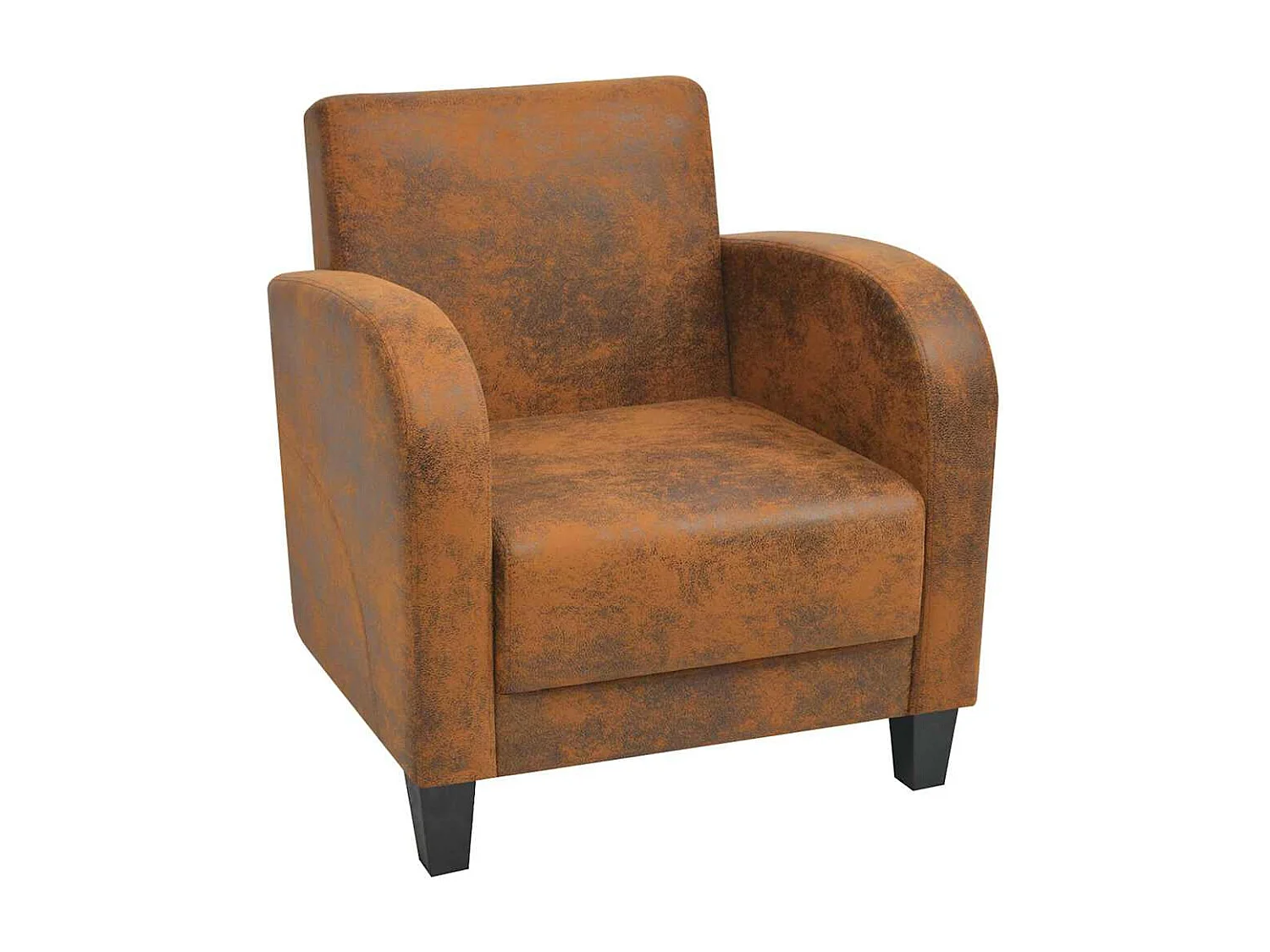 Sessel Braun Wildleder-Optik