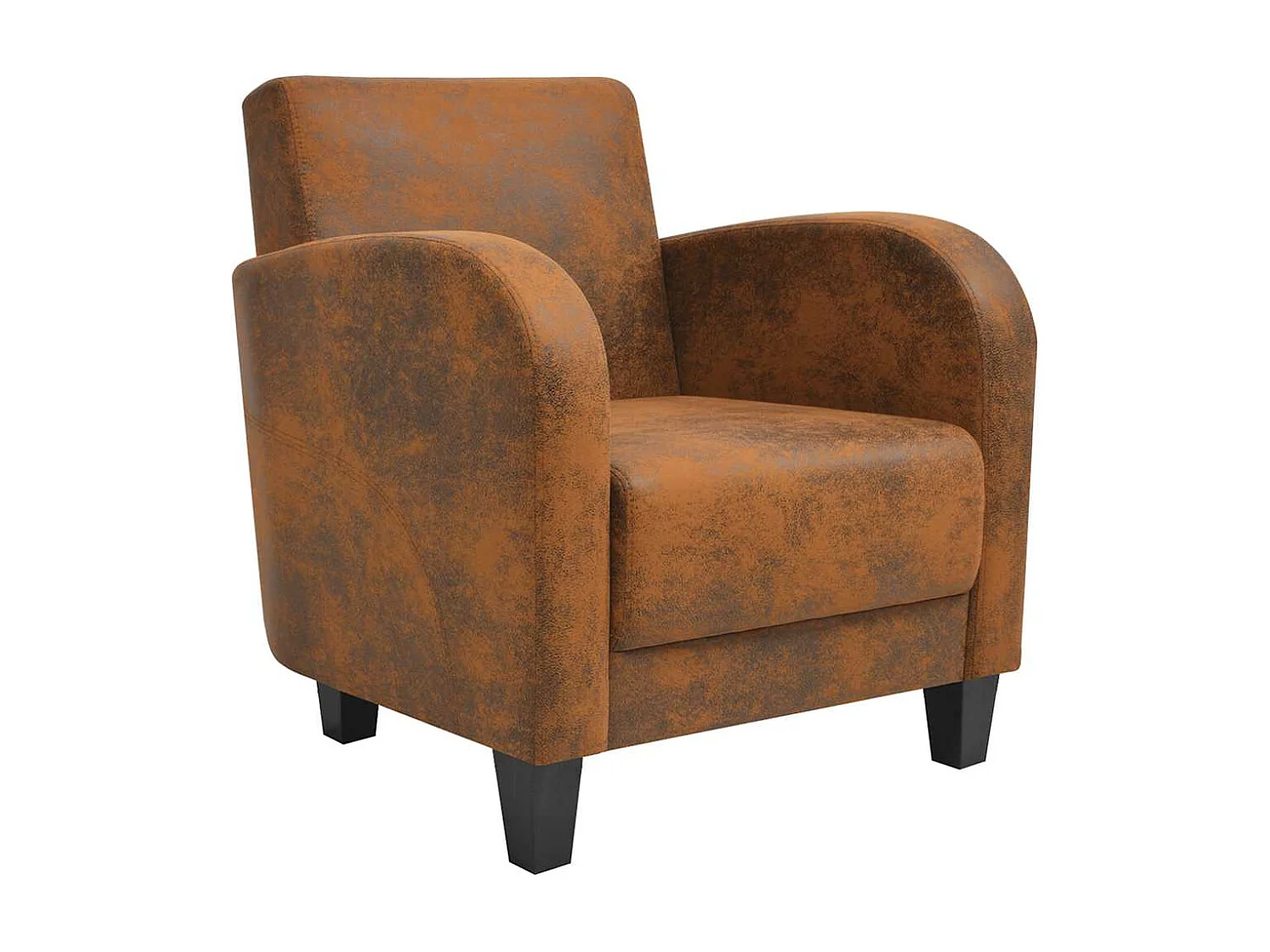 Sessel Braun Wildleder-Optik