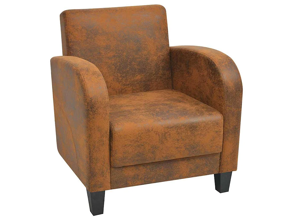 Fauteuil Marron Similicuir daim
