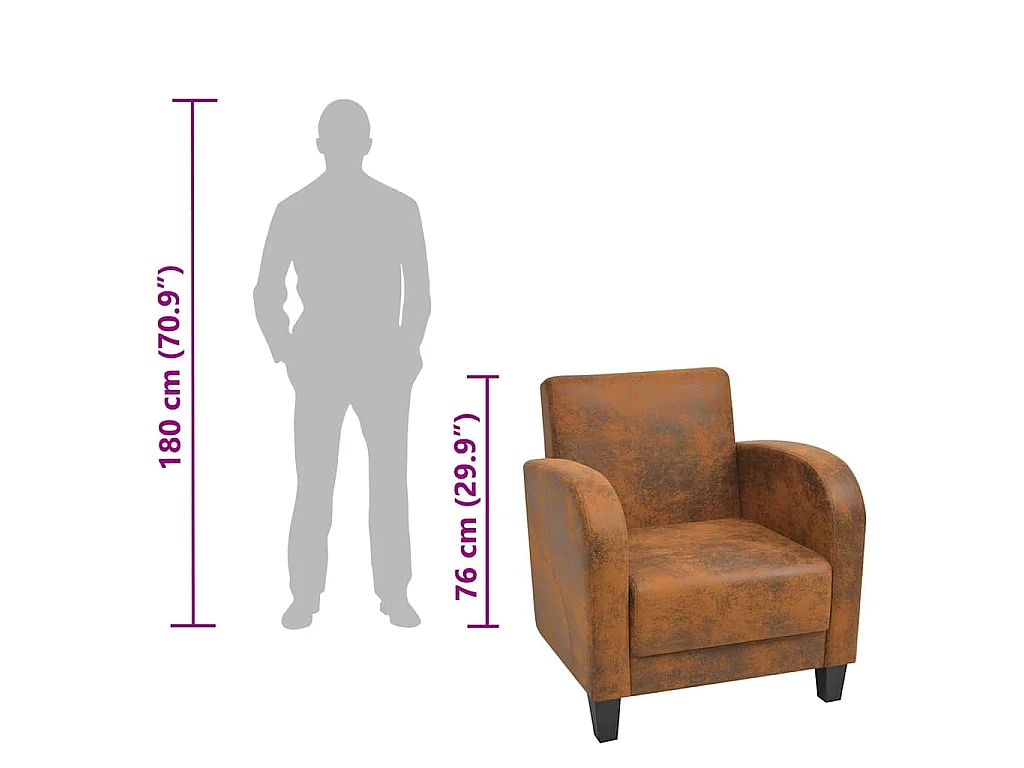 Fauteuil Marron Similicuir daim