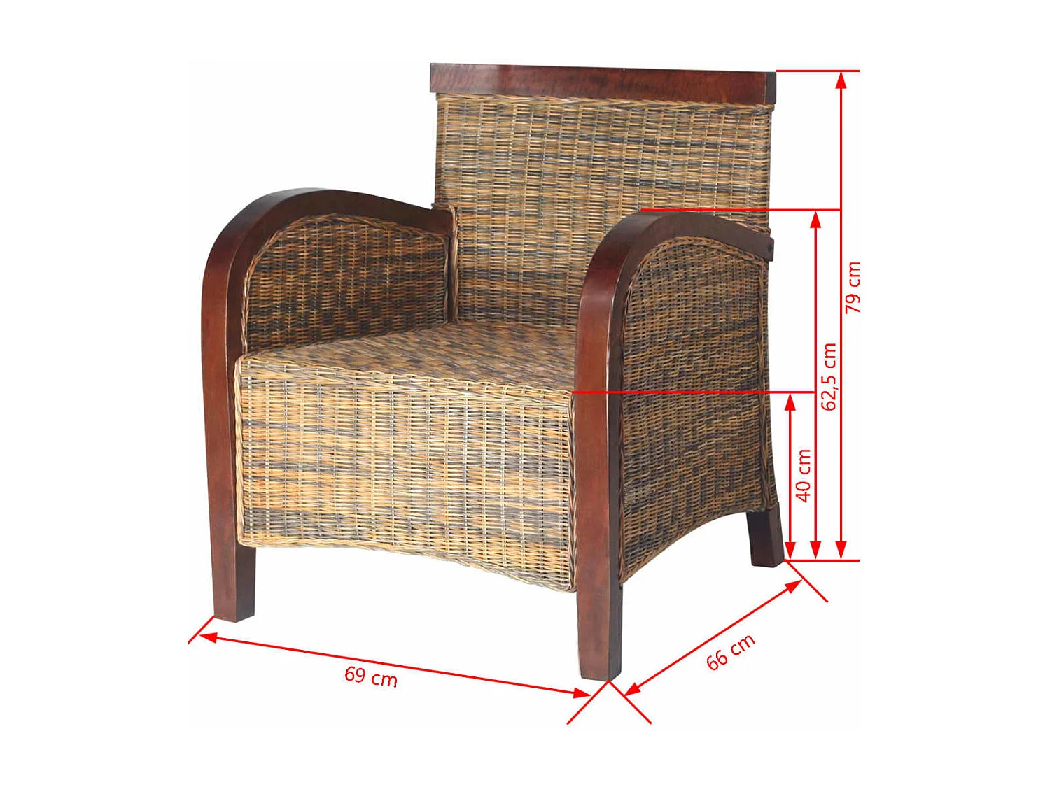 Poltrona in Rattan Intrecciato a Mano