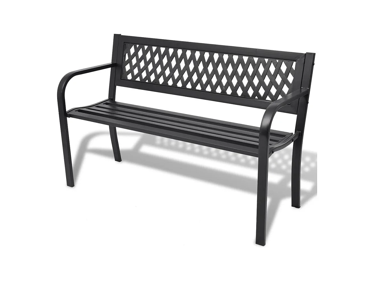 Tuinbank 118 cm staal zwart