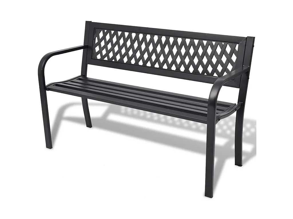 Banc de jardin 118 cm Acier Noir