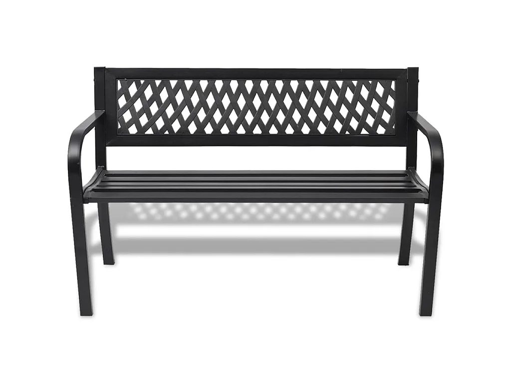 Banc de jardin 118 cm Acier Noir