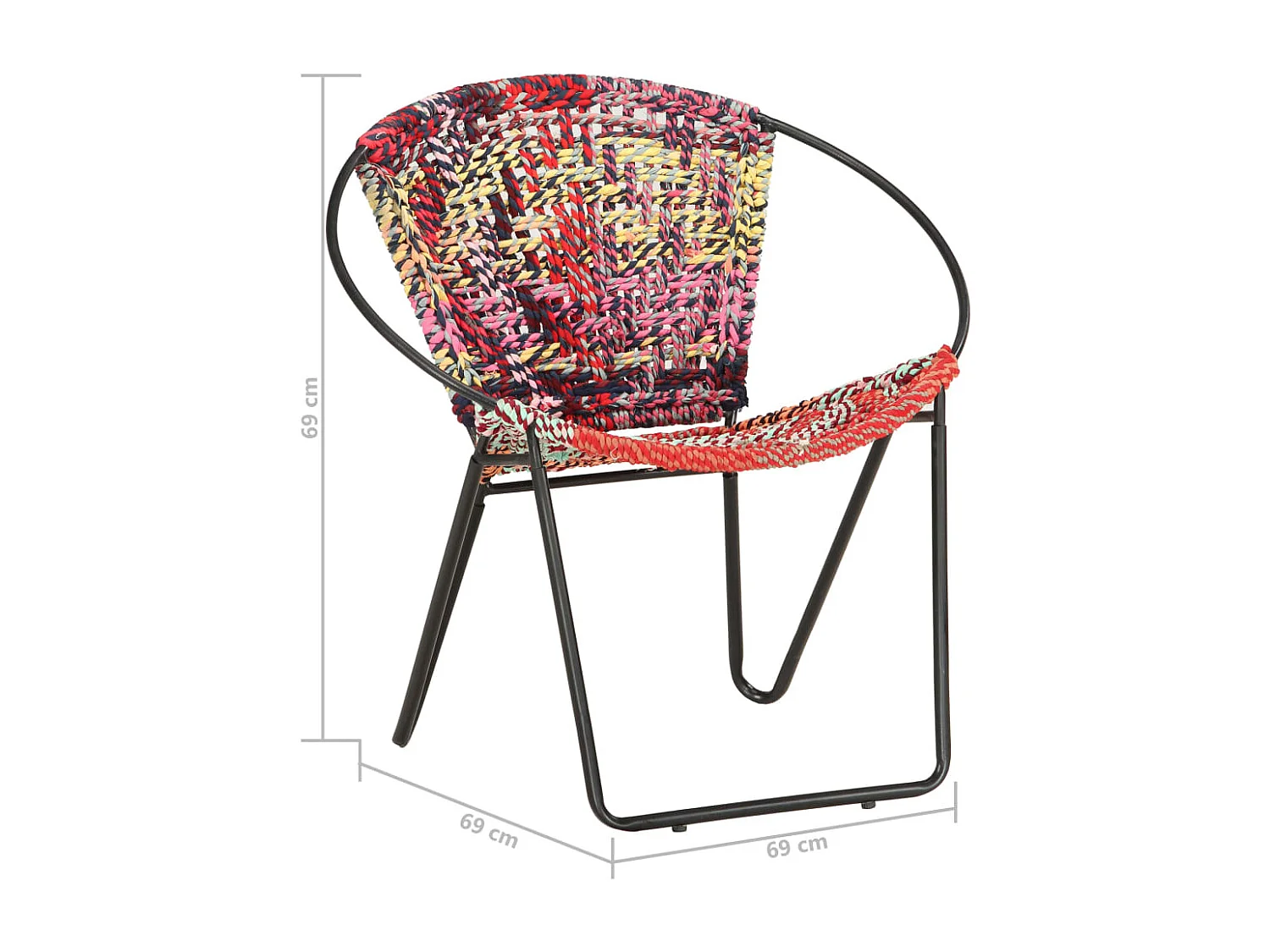 Chaise ronde Chindi Multicolore Tissu