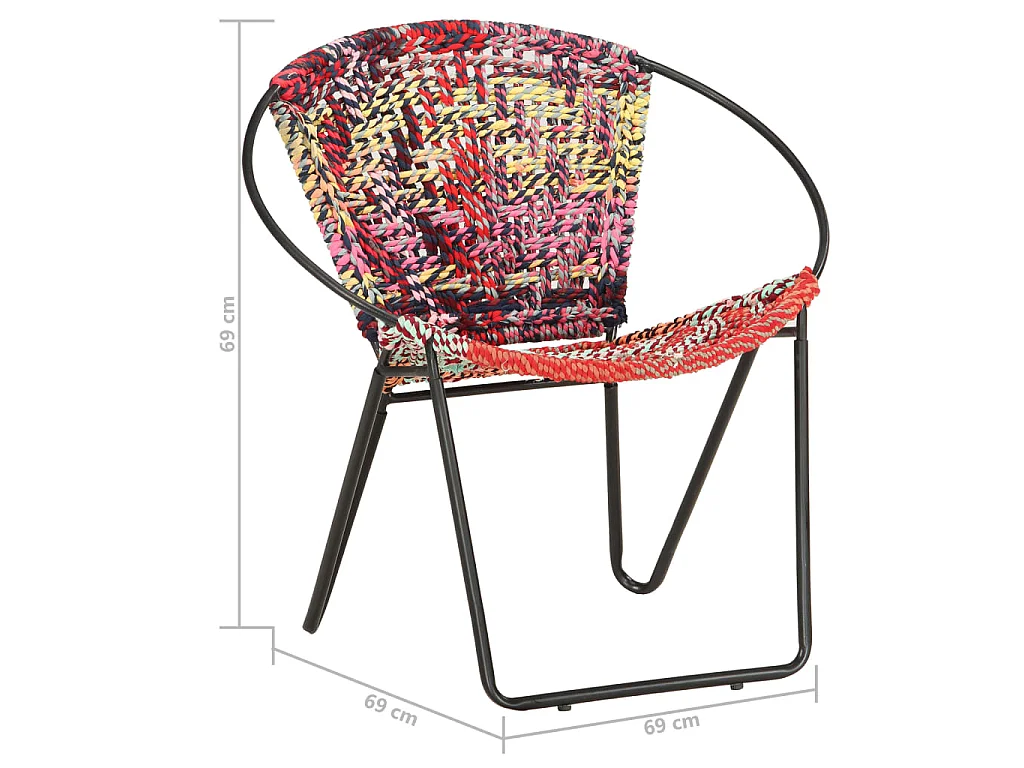 Chaise ronde Chindi Multicolore Tissu