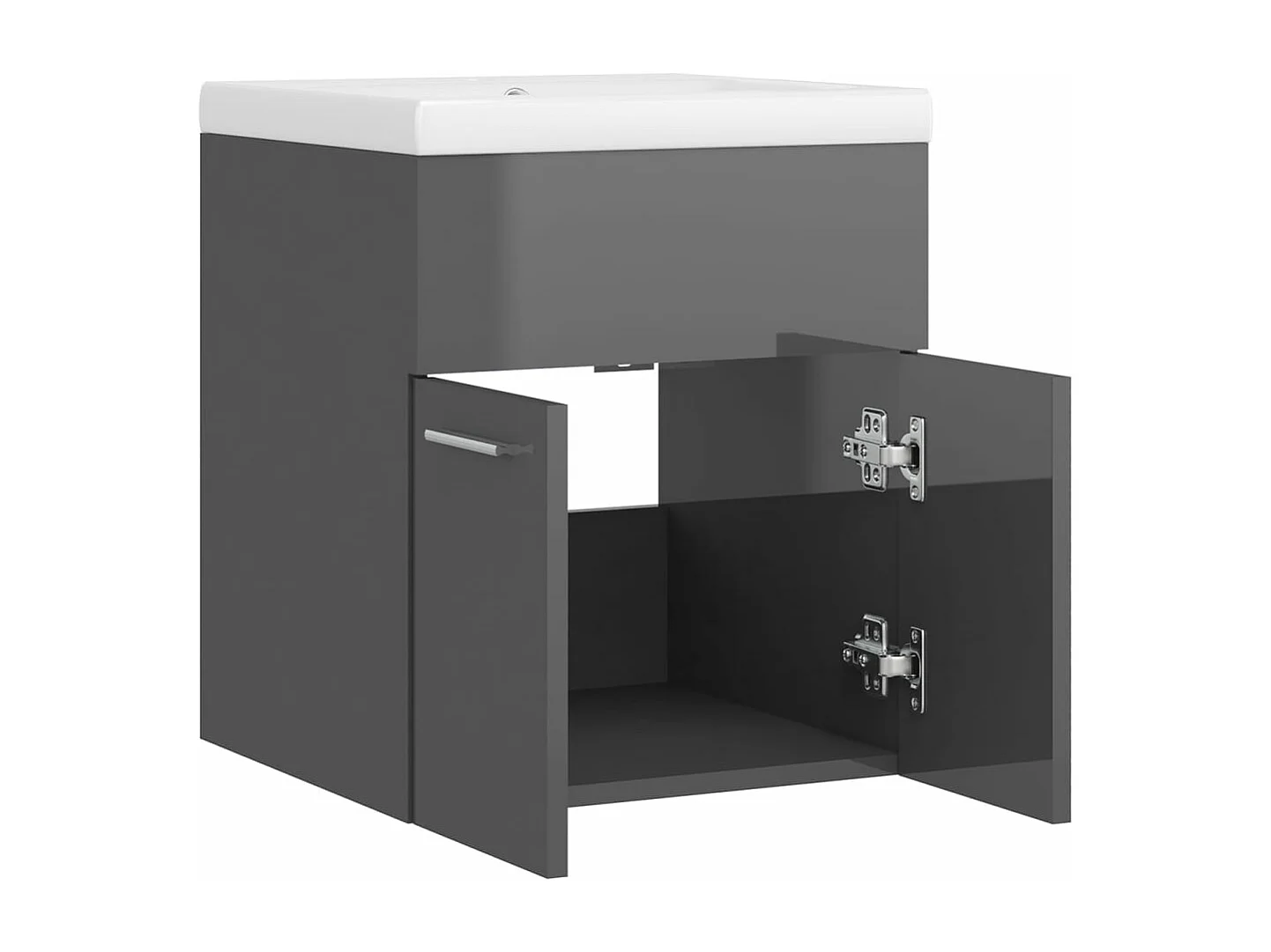 Armário lavatório + lavatório embutido derivados madeira