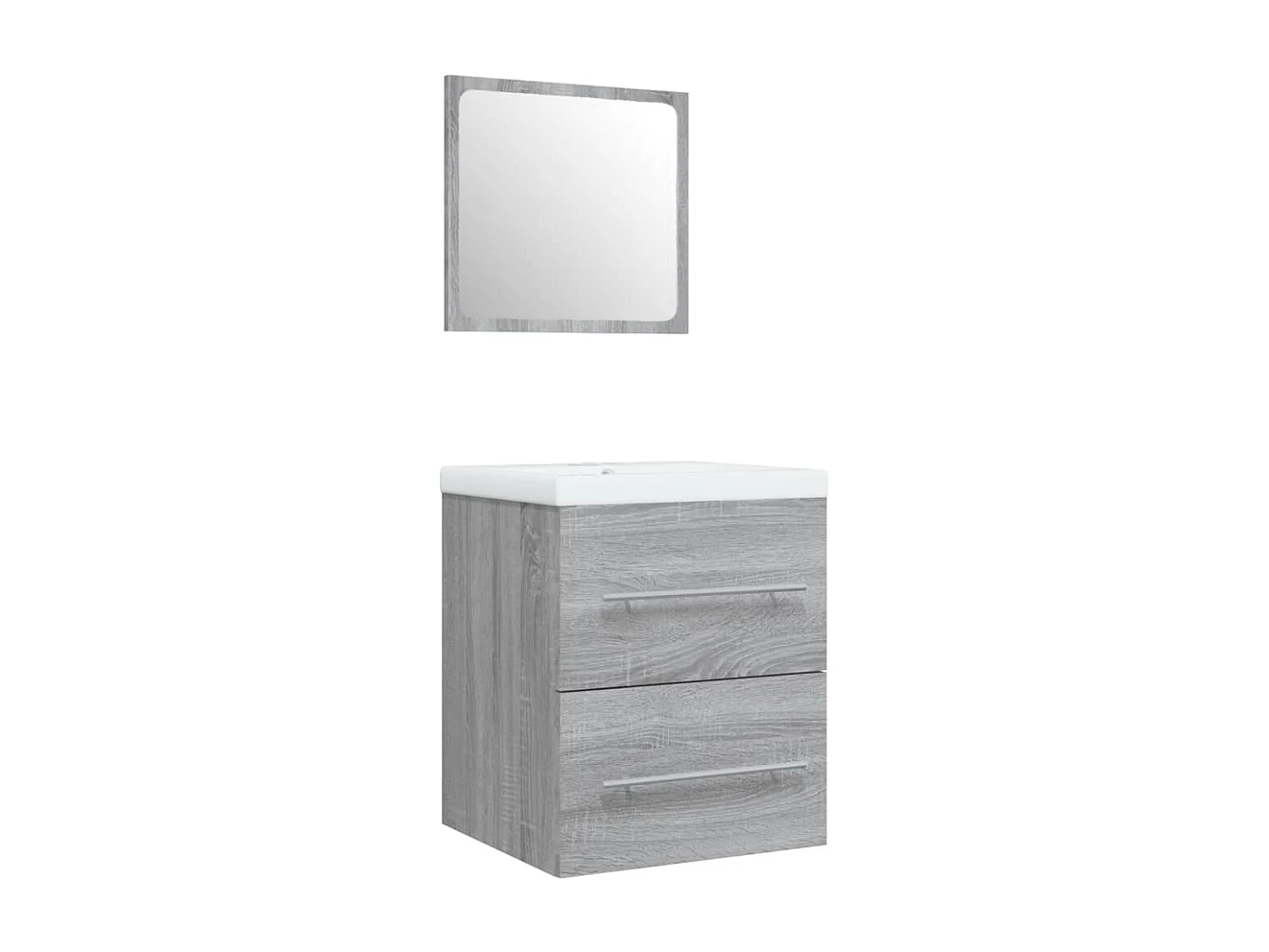 Meuble lavabo avec bassin intégré Sonoma gris Bois d'ingénierie